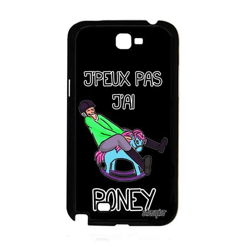 Coque Note 2 Silicone Humour J'peux Pas J'ai Poney Humour Aqua De Samsung Galaxy Note 2