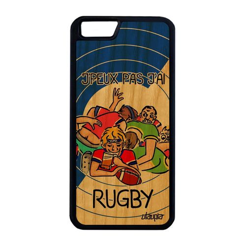 Coque J'peux Pas J'ai Rugby Iphone 6 6s Plus Bois Silicone Bleu Texte Noir Iphone 6 Plus Iphone 6s Plus