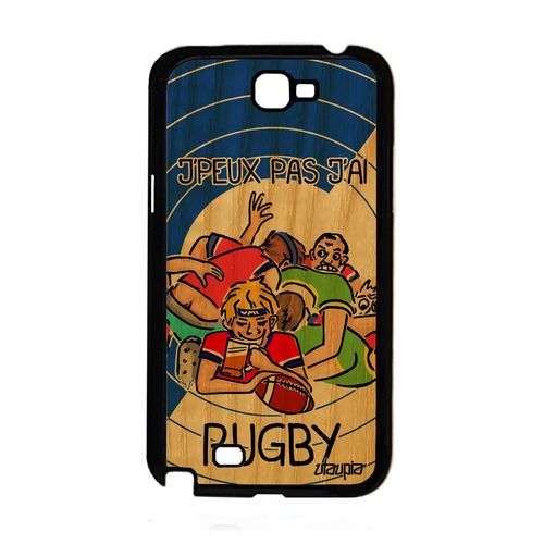 Coque Silicone Pour Samsung Note 2 Bois J'peux Pas J'ai Rugby Housse Bleu Samsung Galaxy Note 2