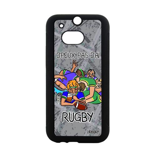 Coque Silicone One M8 Humour J'peux Pas J'ai Rugby Gris Telephone Mobile En Htc One M8