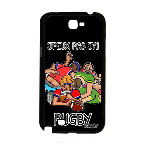 Coque Pour Samsung Note 2 Silicone J'peux Pas J'ai Rugby Humour Solide De Samsung Galaxy Note 2