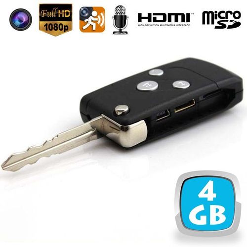 Clé Voiture Camera Espion Appareil Photo Détection Mouvement F HD 1080P 4Go HDMI YONIS