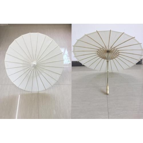 Ombrelle Parapluie Mariage Blanc En Bois Et Bambou Naturels Asiatique Japonaise Chinoise Déguisement Costume Cosplay