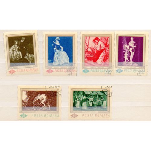 Roumanie- Série De 5 Timbres Oblitérés- Tableaux
