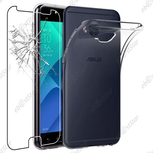 Ebeststar ® Pour Asus Zenfone 4 Selfie Pro Zd552kl - Housse Etui Coque Silicone Gel Souple Ultra Fine 0,3mm Et Invisible + Film Protection Écran En Verre Trempé, Couleur Transparent [Note Importante Lire Description]