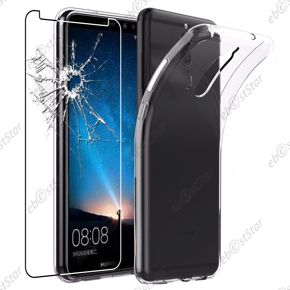 Ebeststar ® Pour Huawei Mate 10 Lite (2017) - Housse Etui Coque Silicone Gel Souple Ultra Fine 0,3mm Et Invisible + Film Protection Écran En Verre Trempé, Couleur Transparent [Note Importante Lire Description]