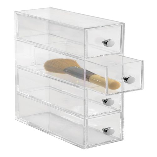 Tour De Rangement Pour Cosmétiques 4 Tiroirs Interdesign Transparent