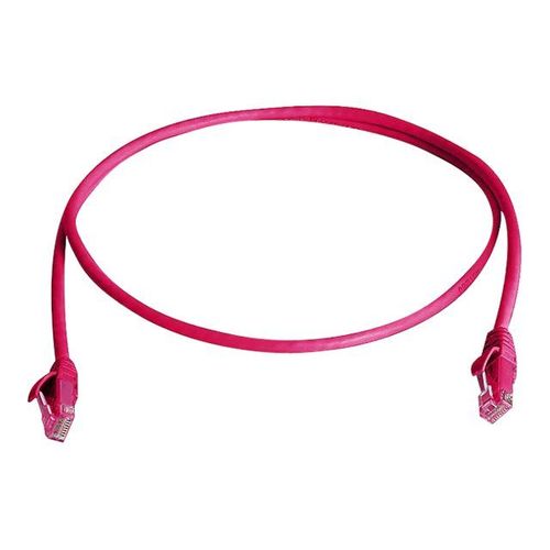 Telegärtner - Cordon de raccordement - RJ-45 (M) pour RJ-45 (M) - 1 m - UTP - CAT 6 - IEEE 802.3at - sans halogène, moulé, sans crochet, bloqué - rouge, RAL 3017