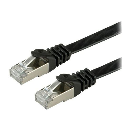 VALUE - Cordon de raccordement - RJ-45 (M) pour RJ-45 (M) - 2 m - FTP - CAT 6a - sans halogène, moulé, bloqué, plat - noir