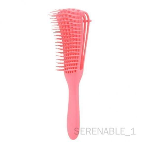 Brosse À Cheveux Démêlante Antistatique En Plastique, Peigne Pour Cheveux Longs Et Épais Bouclés, Rose, 5 Pièces 