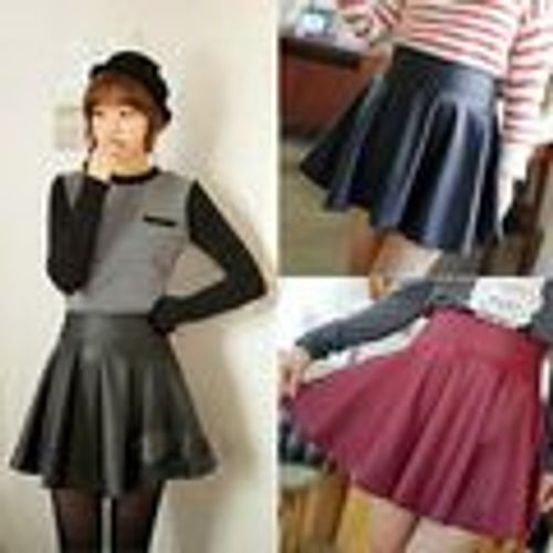 Mini Jupe Noire 40 42 M L Cuir Vinyle Femme Woman Skirt Underwear