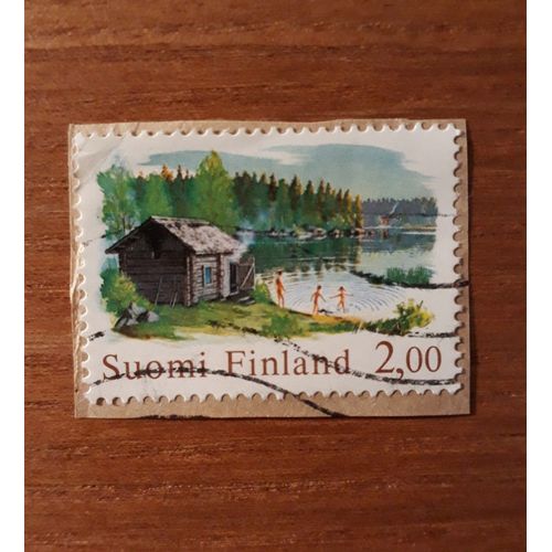 Timbre Finlandais À 2,00 Mark, 1976, Sauna Traditionnel