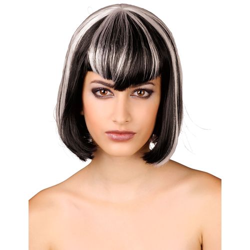 Perruque Noire Et Blanche Femme Taille Unique