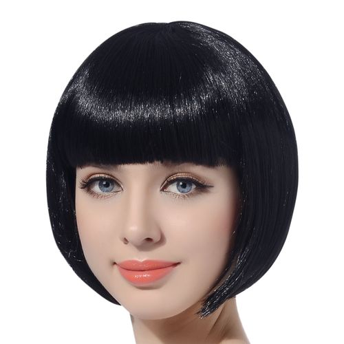 Perruque Courte Noire Femme