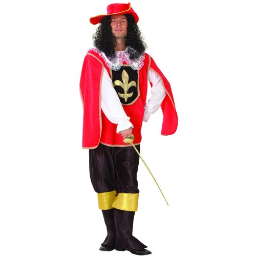 Déguisement Mousquetaire Rouge Et Noir Homme - Taille: L