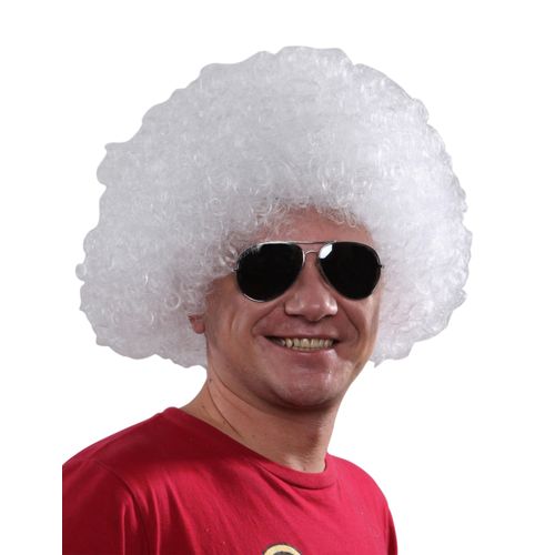 Perruque Afro/Clown Blanche Standard Adulte Taille Unique