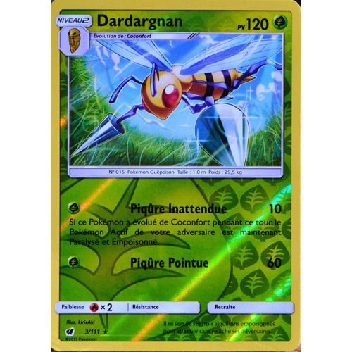 Carte Pokémon 3/111 Dardargnan  120 Pv - Reverse