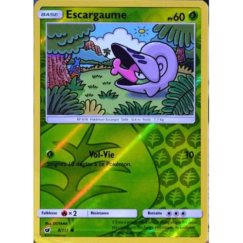 Carte Pokémon 8/111 Escargaume  60 Pv - Reverse Sl4 - Soleil Et Lune - Invasion Carmin Neuf Fr