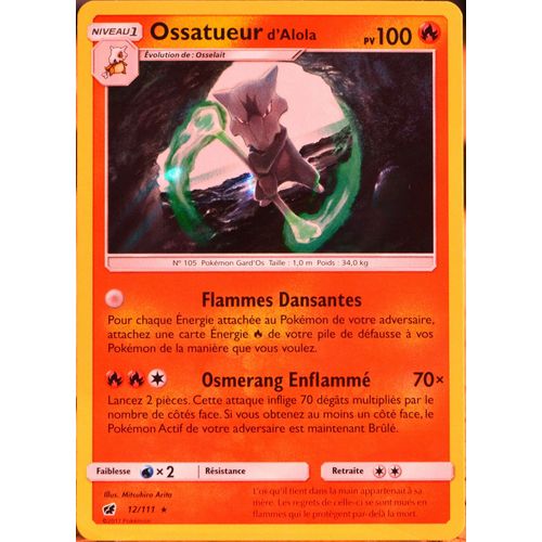 Carte Pokémon 12/111 Ossatueur D¿Alola 100 Pv - Holo
