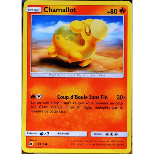 Carte Pokémon 13/111 Chamallot  80 Pv Sl4 - Soleil Et Lune - Invasion Carmin Neuf Fr