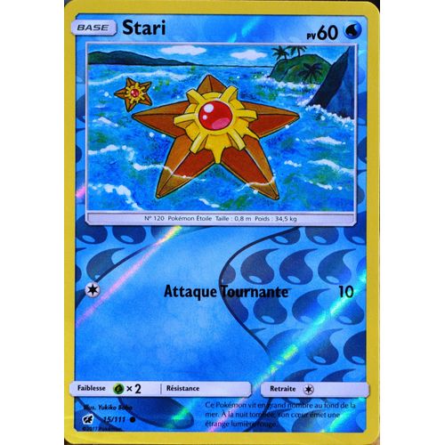 Carte Pokémon 15/111 Stari  60 Pv - Reverse Sl4 - Soleil Et Lune - Invasion Carmin Neuf Fr