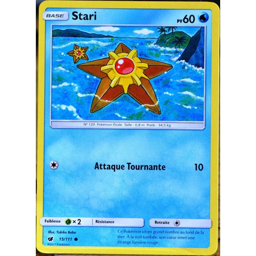 Carte Pokémon 15/111 Stari  60 Pv Sl4 - Soleil Et Lune - Invasion Carmin Neuf Fr
