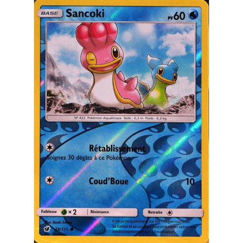 Carte Pokémon 29/111 Sancoki  60 Pv - Reverse Sl4 - Soleil Et Lune - Invasion Carmin Neuf Fr
