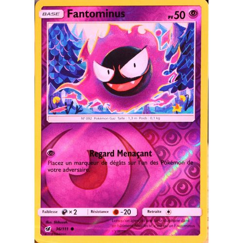 Carte Pokémon 36/111 Fantominus  50 Pv - Reverse