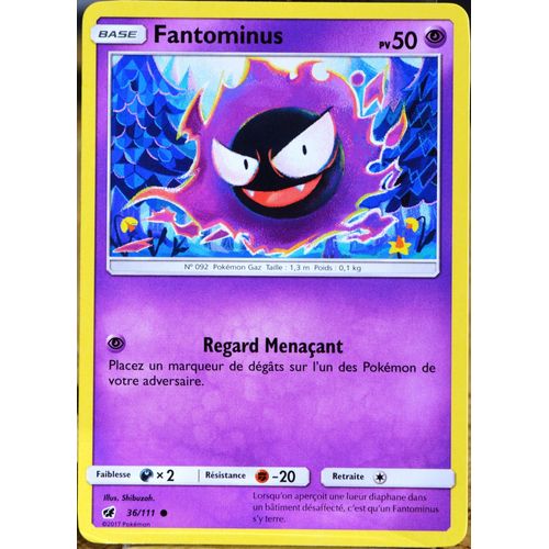 Carte Pokémon 36/111 Fantominus  50 Pv