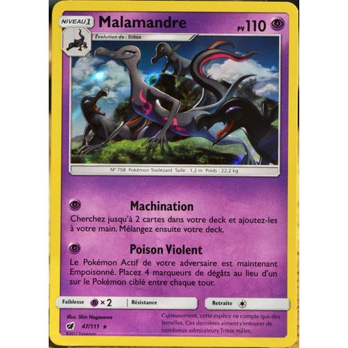 Carte Pokémon 47/111 Malamandre 110 Pv - Holo