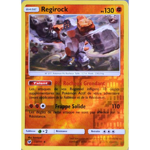 Carte Pokémon 53/111 Regirock 130 Pv - Reverse