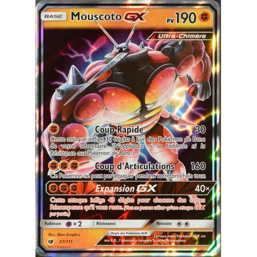 Carte Pokémon 57/111 Mouscoto Gx 190 Pv Sl4 - Soleil Et Lune - Invasion Carmin Neuf Fr