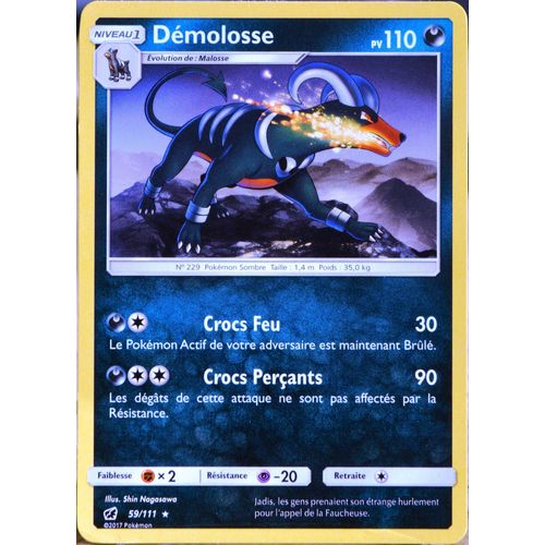 Carte Pokémon 59/111 Démolosse  110 Pv Sl4 - Soleil Et Lune - Invasion Carmin Neuf Fr