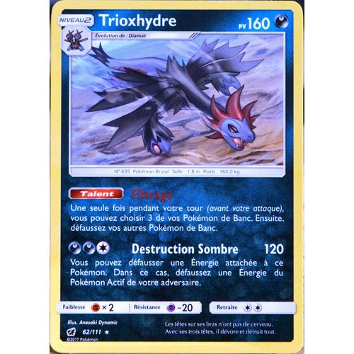 Carte Pokémon 62/111 Trioxhydre  160 Pv Sl4 - Soleil Et Lune - Invasion Carmin Neuf Fr