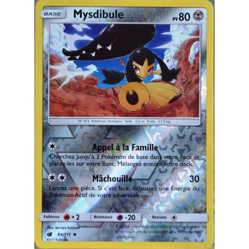 Carte Pokémon 64/111 Mysdibule  80 Pv - Reverse Sl4 - Soleil Et Lune - Invasion Carmin Neuf Fr