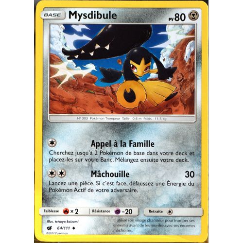 Carte Pokémon 64/111 Mysdibule  80 Pv