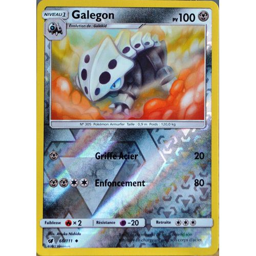 Carte Pokémon 66/111 Galegon  100 Pv - Reverse