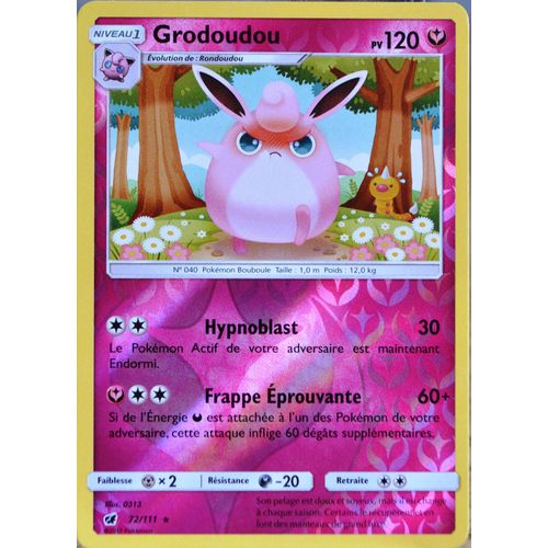 Carte Pokémon 72/111 Grodoudou  120 Pv - Reverse