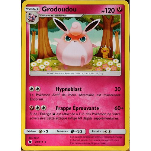 Carte Pokémon 72/111 Grodoudou  120 Pv Sl4 - Soleil Et Lune - Invasion Carmin Neuf Fr