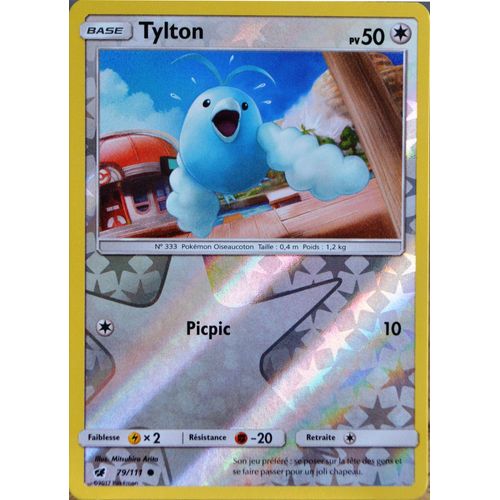 Carte Pokémon 79/111 Tylton  50 Pv - Reverse