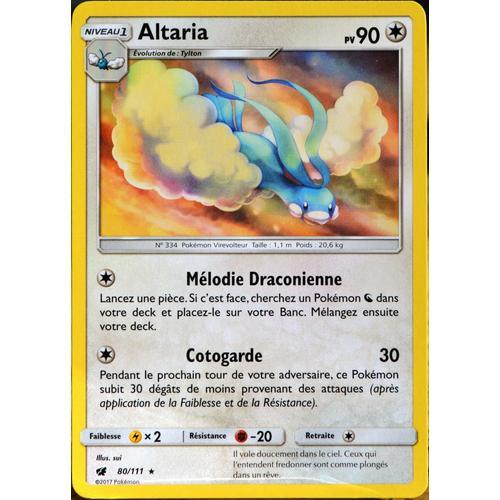 Carte Pokémon 80/111 Altaria  90 Pv Sl4 - Soleil Et Lune - Invasion Carmin Neuf Fr