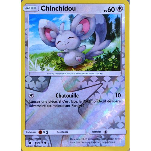 Carte Pokémon 85/111 Chinchidou  60 Pv - Reverse Sl4 - Soleil Et Lune - Invasion Carmin Neuf Fr