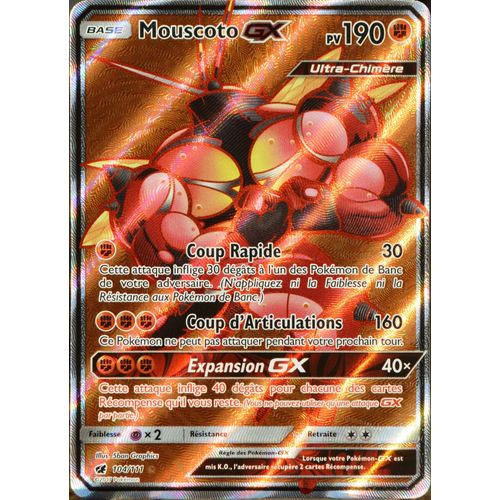 Carte Pokémon 104/111 Mouscoto Gx 190 Pv - Full Art