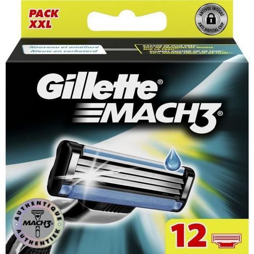 Gillette Lames De Rasoir Mach3 Pour Homme X 12 