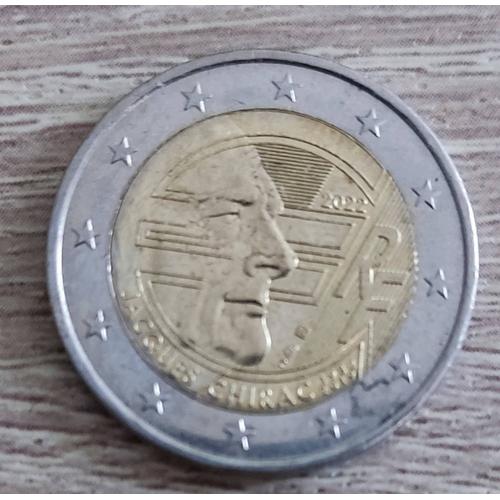 Pièce 2 Euros Commémorative France 2022 Jacques Chirac Unc.