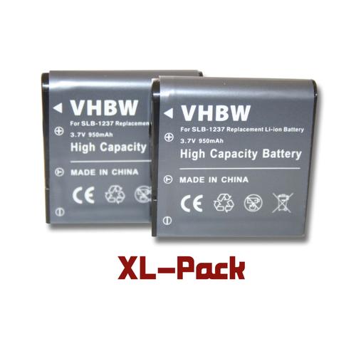 Set de 2 batteries 950mAh pour appareil photo Samsung Digimax L55W, L85, Epson PC L-500V, Sigma DP1, DP1s, DP1x, DP2, DP2s, DP2x