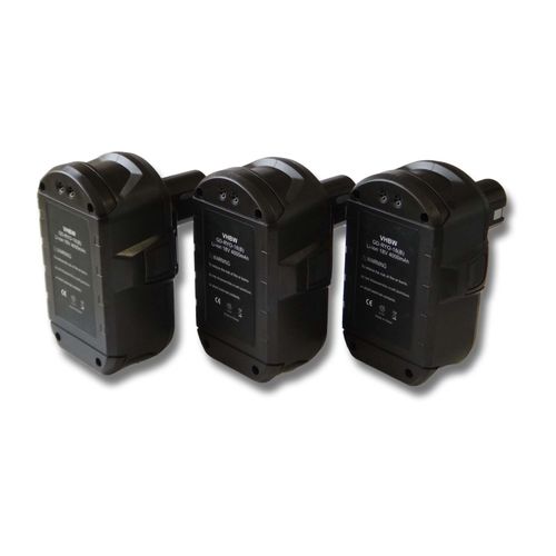 Lot 3x Batterie Li-Ion 4000mAh (18V) vhbw pour outils comme compresseur à batterie Ryobi R18I-0.