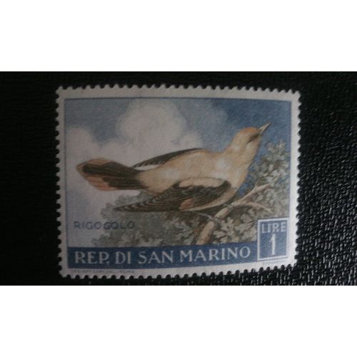 Timbre San Marino ( Yt 479 ) 1960 Oriole Dorée (Oriolus Oriolus)