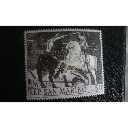 Timbresan Marino ( Yt 721 ) 1968 Détail De "La Bataille De San Romano", Par Paolo Uccello