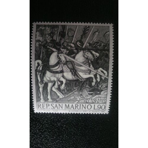 Timbre San Marino ( Yt 722 ) 1968 Détail De "La Bataille De San Romano", Par Paolo Uccello
